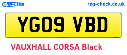 YG09VBD are the vehicle registration plates.