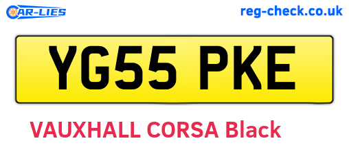 YG55PKE are the vehicle registration plates.