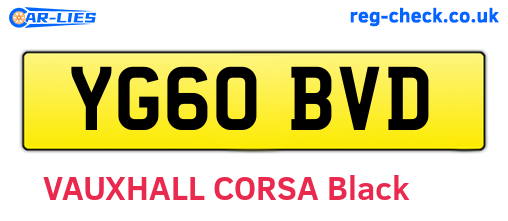 YG60BVD are the vehicle registration plates.
