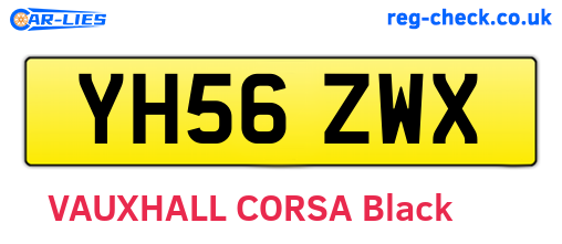 YH56ZWX are the vehicle registration plates.