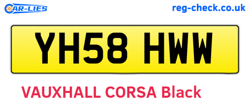 YH58HWW are the vehicle registration plates.