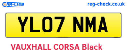 YL07NMA are the vehicle registration plates.