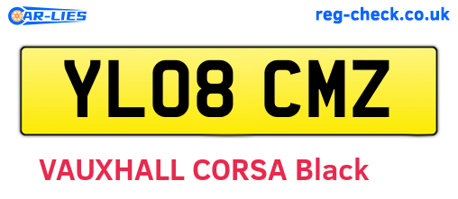 YL08CMZ are the vehicle registration plates.