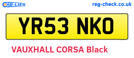 YR53NKO are the vehicle registration plates.