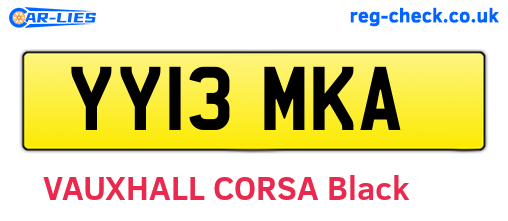 YY13MKA are the vehicle registration plates.