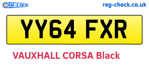 YY64FXR are the vehicle registration plates.