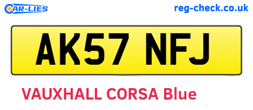 AK57NFJ are the vehicle registration plates.