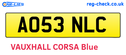 AO53NLC are the vehicle registration plates.