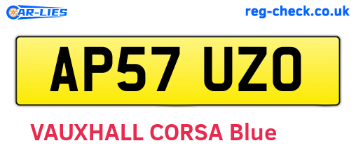 AP57UZO are the vehicle registration plates.