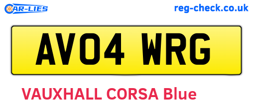 AV04WRG are the vehicle registration plates.