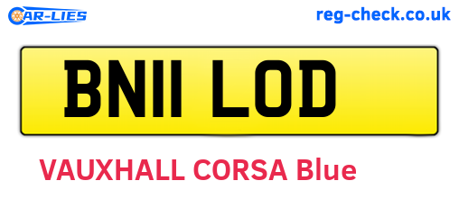 BN11LOD are the vehicle registration plates.