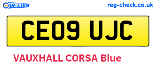 CE09UJC are the vehicle registration plates.