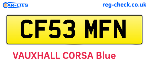 CF53MFN are the vehicle registration plates.
