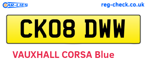 CK08DWW are the vehicle registration plates.
