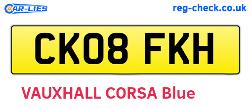 CK08FKH are the vehicle registration plates.