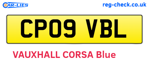 CP09VBL are the vehicle registration plates.