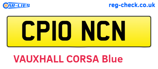 CP10NCN are the vehicle registration plates.