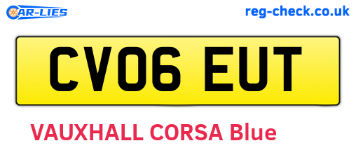 CV06EUT are the vehicle registration plates.