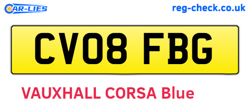 CV08FBG are the vehicle registration plates.