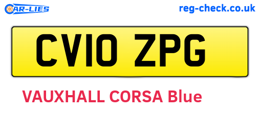 CV10ZPG are the vehicle registration plates.
