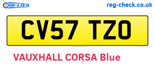 CV57TZO are the vehicle registration plates.