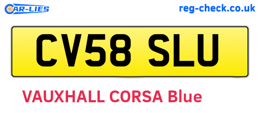 CV58SLU are the vehicle registration plates.