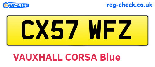 CX57WFZ are the vehicle registration plates.