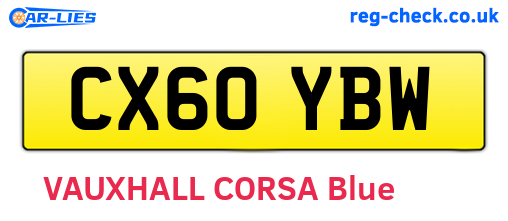 CX60YBW are the vehicle registration plates.