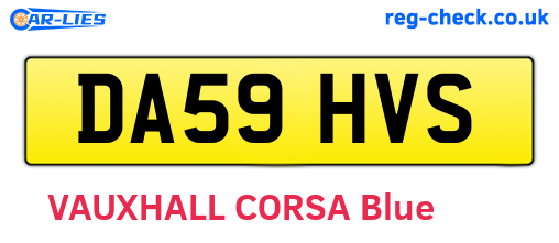 DA59HVS are the vehicle registration plates.