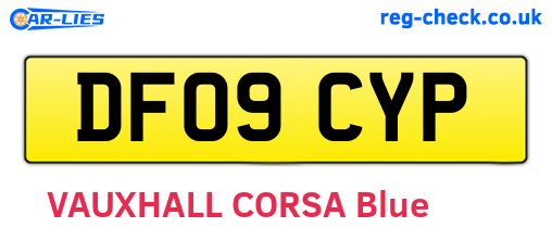 DF09CYP are the vehicle registration plates.