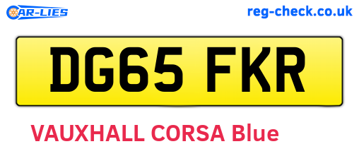 DG65FKR are the vehicle registration plates.