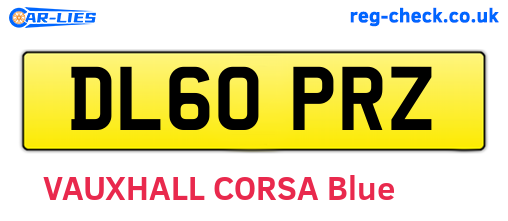 DL60PRZ are the vehicle registration plates.