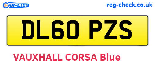 DL60PZS are the vehicle registration plates.