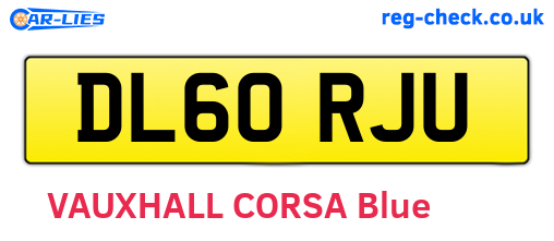 DL60RJU are the vehicle registration plates.