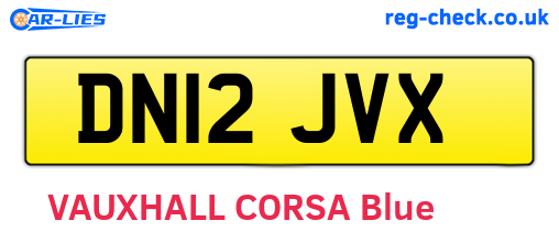 DN12JVX are the vehicle registration plates.