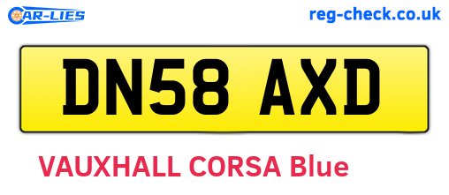 DN58AXD are the vehicle registration plates.