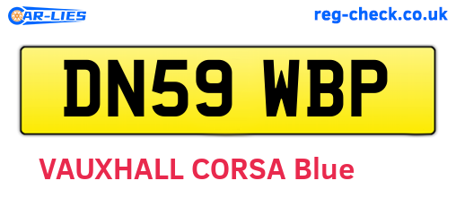 DN59WBP are the vehicle registration plates.