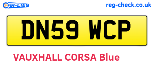 DN59WCP are the vehicle registration plates.