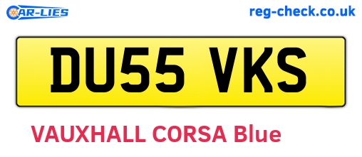 DU55VKS are the vehicle registration plates.