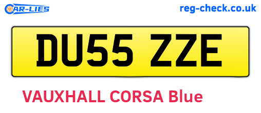 DU55ZZE are the vehicle registration plates.