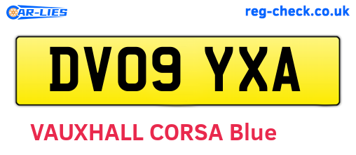 DV09YXA are the vehicle registration plates.