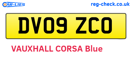 DV09ZCO are the vehicle registration plates.