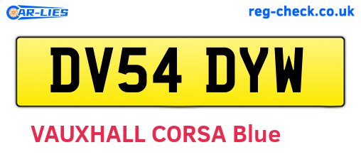 DV54DYW are the vehicle registration plates.