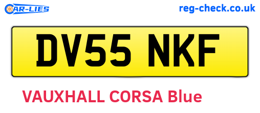 DV55NKF are the vehicle registration plates.