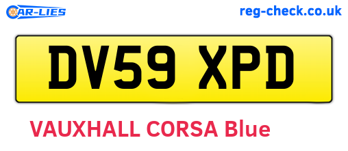 DV59XPD are the vehicle registration plates.