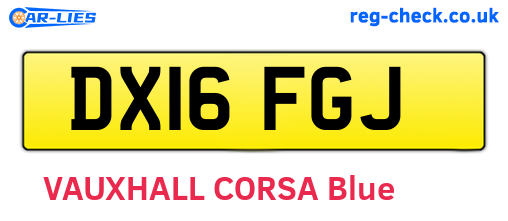 DX16FGJ are the vehicle registration plates.