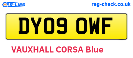 DY09OWF are the vehicle registration plates.