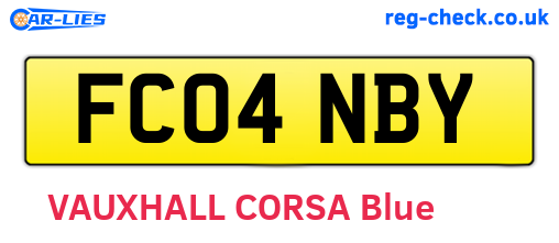 FC04NBY are the vehicle registration plates.