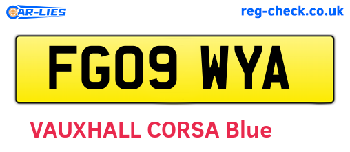 FG09WYA are the vehicle registration plates.