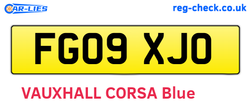 FG09XJO are the vehicle registration plates.